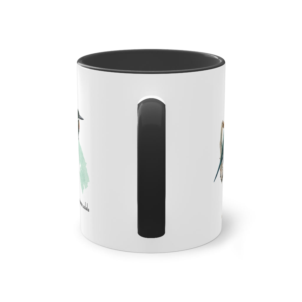 Tasse « Oiseaux du Panama – Martin-pêcheur vert » – Mug céramique bicolore 325 ml, oiseau tropical du Panama, idée cadeau nature