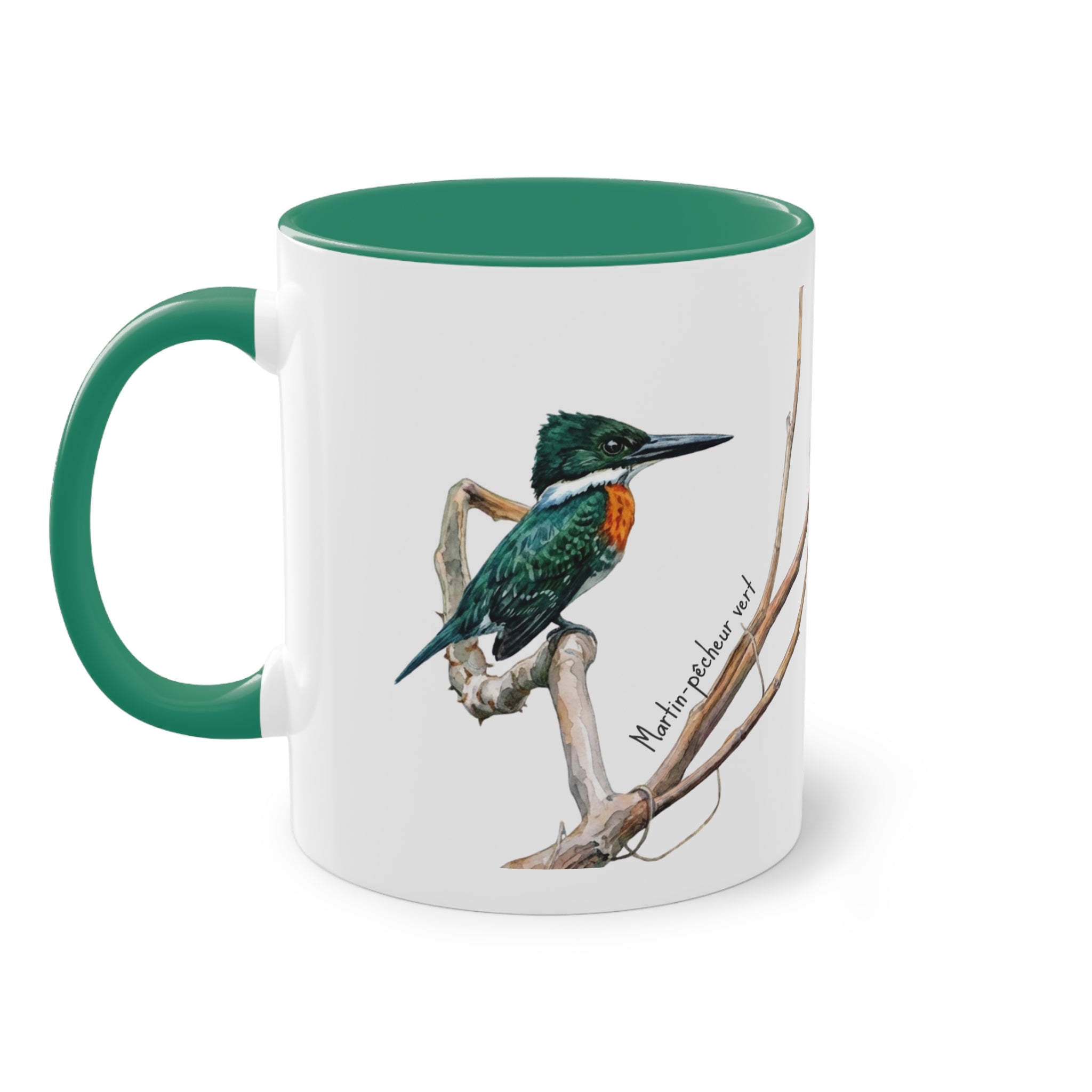 Copy of Tasse « Martin-pêcheur vert » – Mug céramique bicolore 325 ml, oiseau tropical du Panama, idée cadeau nature