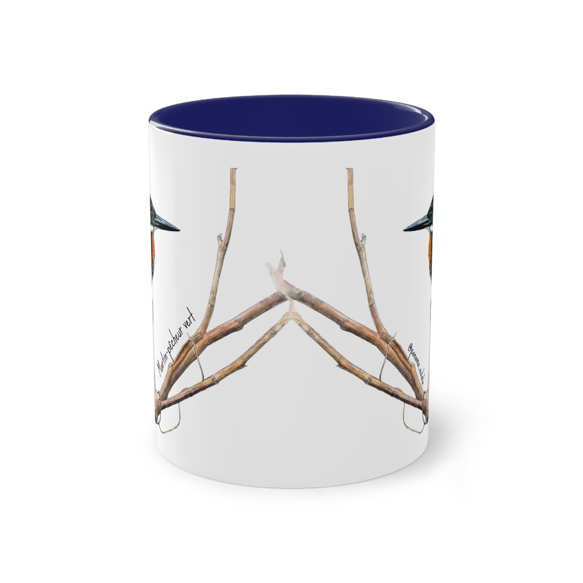 Copy of Tasse « Martin-pêcheur vert » – Mug céramique bicolore 325 ml, oiseau tropical du Panama, idée cadeau nature
