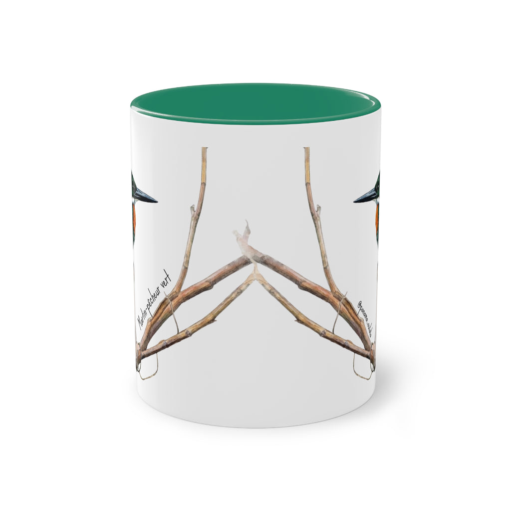 Copy of Tasse « Martin-pêcheur vert » – Mug céramique bicolore 325 ml, oiseau tropical du Panama, idée cadeau nature