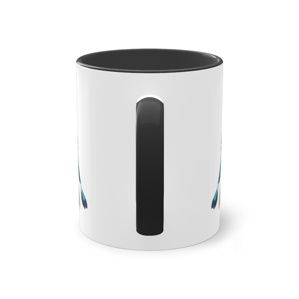 Tasse « Motmot à sourcils bleue » – Mug céramique bicolore 325 ml, oiseau tropical du Panama, idée cadeau nature